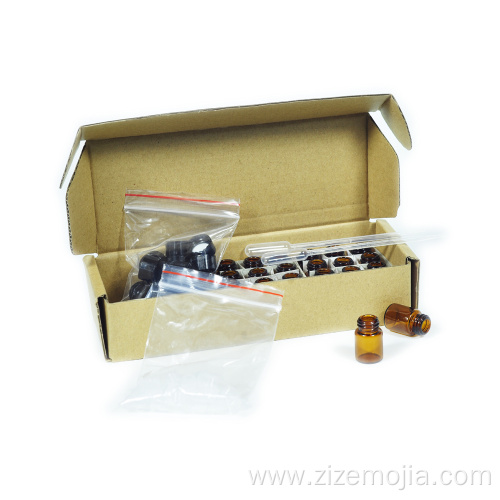Small essential oil amber sample glass bottle 2ml